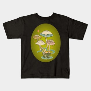 Vintage Mushrooms with Frog Kids T-Shirt